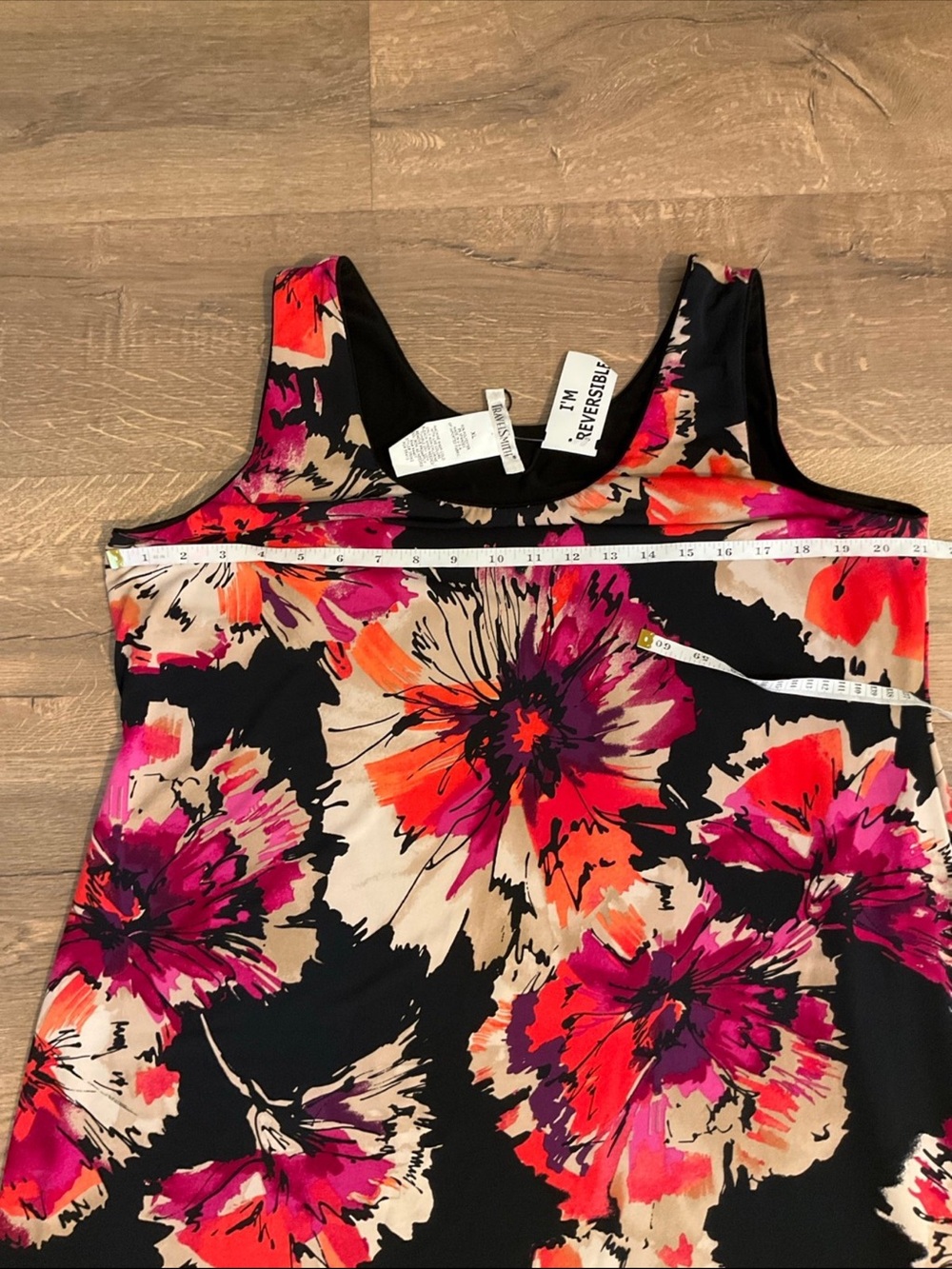Travel Smith sleeveless reversible floral / black dress, XL, NWT! - Picture 6 of 7
